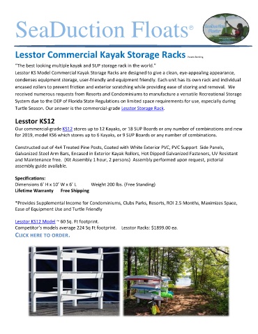 Commercial kayak sales storage rack